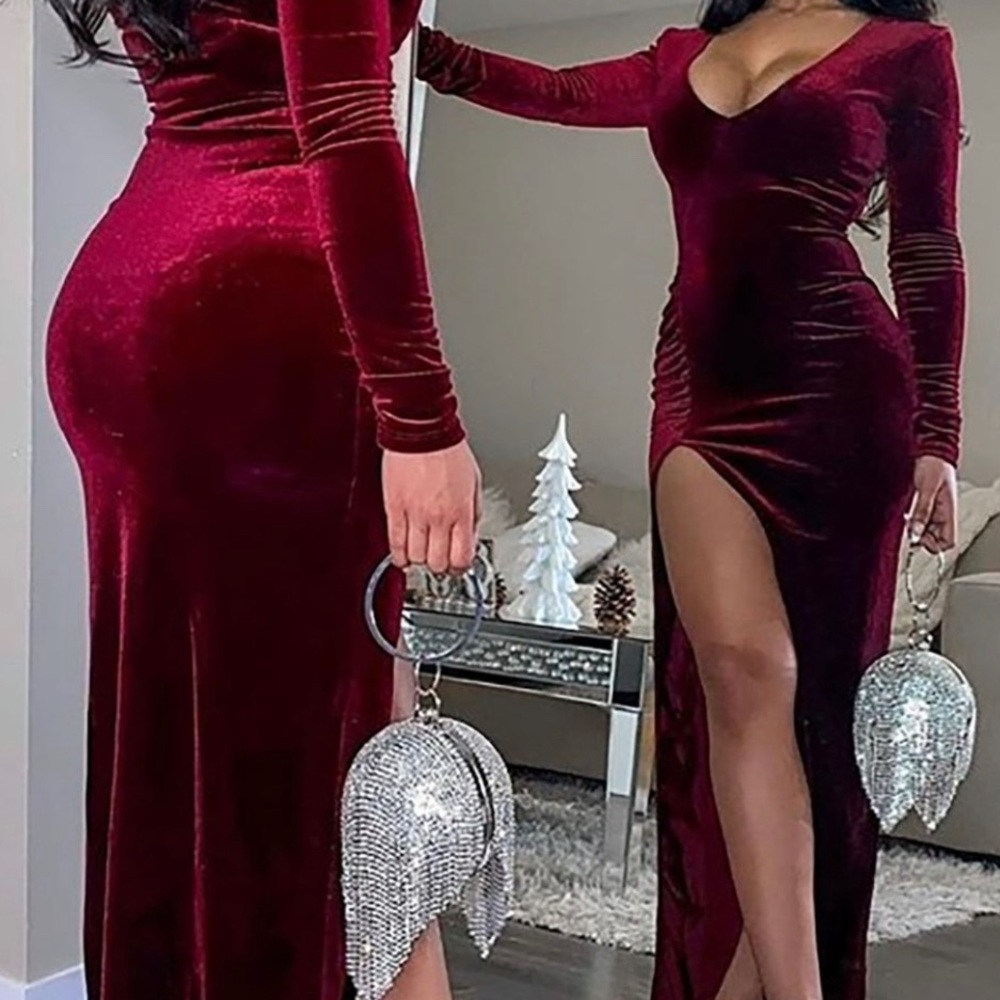 Long velvet dress